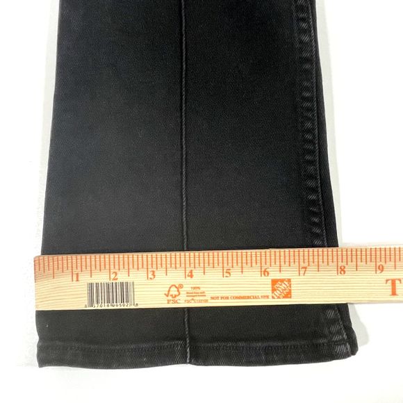 COTTON CITIZEN Black‎ Fly Raw Hem Center Seam Crop Flare Stretch Jeans Size 26 - Picture 12 of 16